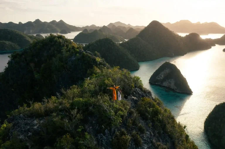 Aerial view over Raja Ampat islands