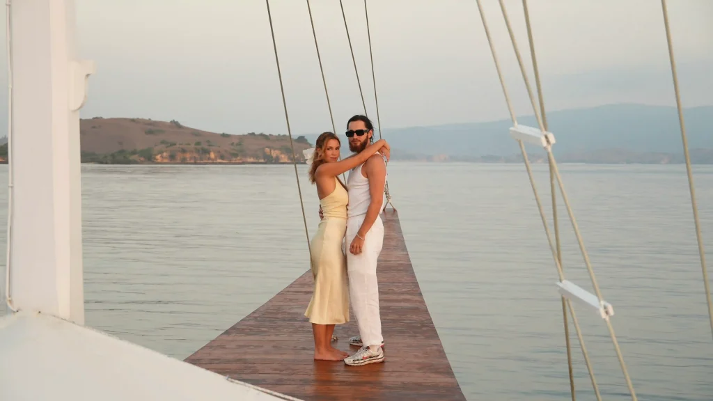 Luxury cabin aboard a honeymoon charter yacht