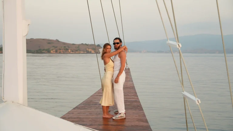 Luxury cabin aboard a honeymoon charter yacht